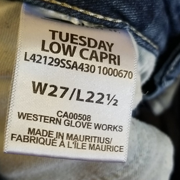 Silver Jeans Tuesday Low Capri Sz 27 - Picture 6 of 9